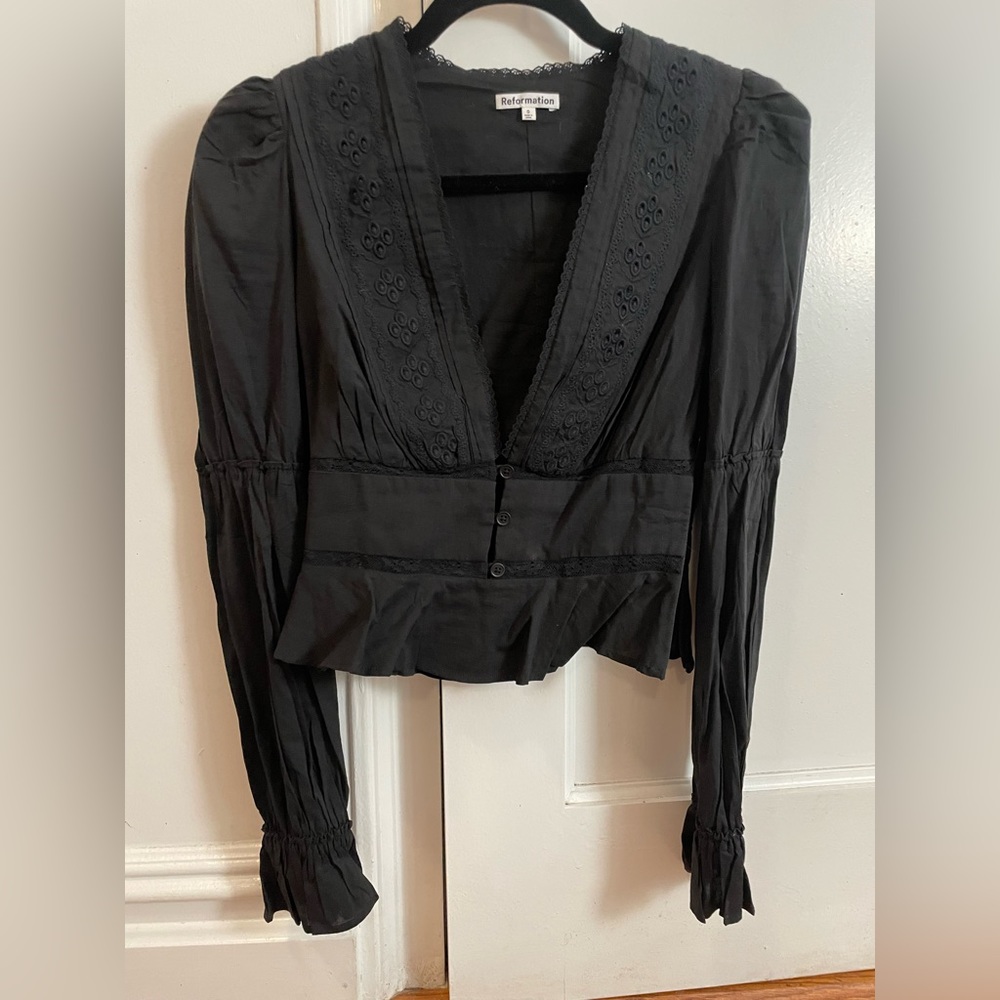 Reformation black Meadowlark top
